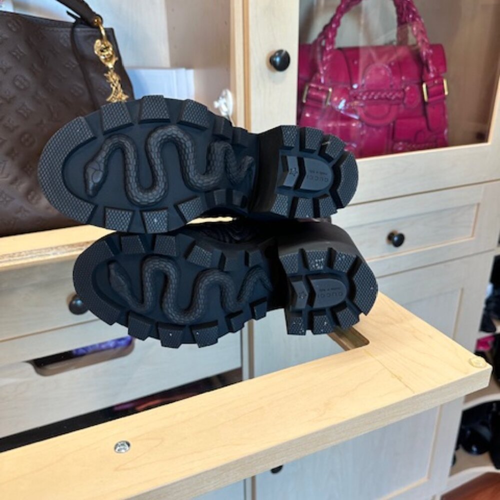 Gucci Double G Logo Leather Booties Size 37.5 - Picture 5 of 5